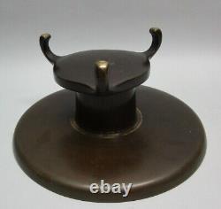 Fine ANTIQUE JAPANESE Bronze Planter and Base Signed c. 1900