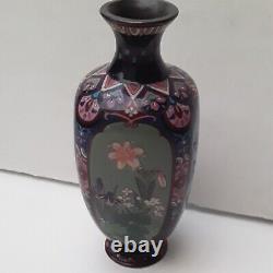 Fine Antique Japanese Cloisonne Panel Vase Meiji Period