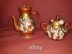 Fine Antique Japanese Kutani Porcelain Teapot and Bowl
