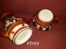 Fine Antique Japanese Kutani Porcelain Teapot and Bowl