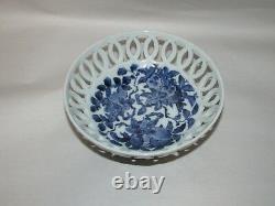 Fine Antique Japanese or Chinese Porcelain Dish Blue and White Reticulated