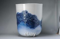 Fine Art Japanese Vase by Fuji Shumei Mountain Landscape Relief 39cm/15.3