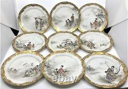 Fine Hand Painted Calendar Month Display plate Dish Japan Asian vintage