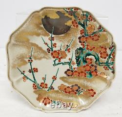 Fine Japanese Antique Kosen Kiln Kanazawa Satsuma Ko Kutani Plate Dish Signed