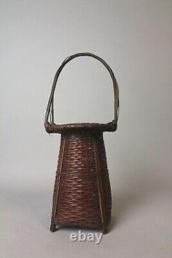 Fine Japanese Ikebana Bamboo Basket W27