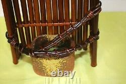 Fine Japanese Ikebana Basket creative bamboo art flower bud Tea ceremony Kago