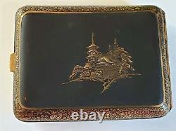Fine Japanese Komai Style Iron Gold Inlay Cigarette Case