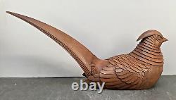 Fine Japanese MeijiBoxwood Okimono Pheasant, Signed