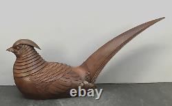 Fine Japanese MeijiBoxwood Okimono Pheasant, Signed