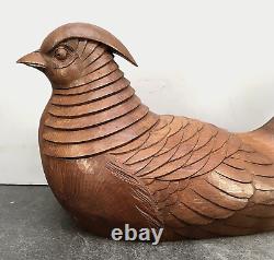 Fine Japanese MeijiBoxwood Okimono Pheasant, Signed