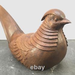 Fine Japanese MeijiBoxwood Okimono Pheasant, Signed