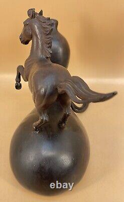 Fine Japanese Meiji Bronze Okimono Horse & Double Gourd