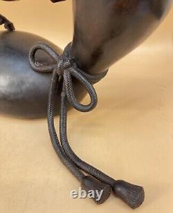 Fine Japanese Meiji Bronze Okimono Horse & Double Gourd