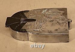 Fine Japanese Meiji Sterling Silver Box With Gilded Interior, Signed
