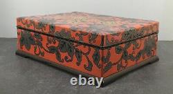 Fine Japanese Meiji Wood Lacquer Box with Nashiji, Signed