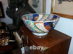 Fine Large Antique Japanese Imari Porcelain Bowl with Unusual Mark