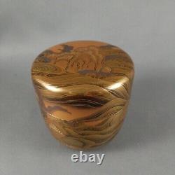 Fine Makie Lacquered NATSUME Japanese Wooden Tea Caddy Daisen Nomura