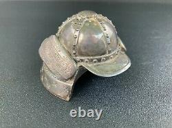 Fine Meiji Japanese silver novelty pepperette in the form of a Samurai Helmet