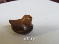 Fine Meiji Period Japanese Carved Nut Bird Netsuke Signed