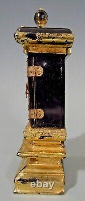 Fine Old Japan Japanese carved Gilt Wood and Black Lacquer Zushi case ca. 20th c