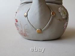 Fine Old Japanese Banko Teapot - Bag Shaped - Enameled With Birds, Flowers