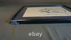 Fine Old Japanese Hand Painting Sumi Ink Man Signed Framed