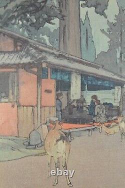 Fine Old Japanese Woodblock Print Hiroshi Yoshida To Kasuga Shrine Wood Block