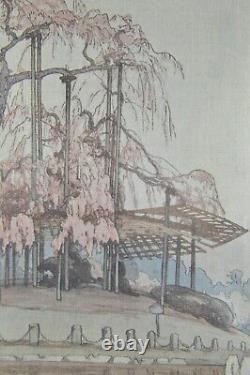 Fine Old Japanese Woodblock Print Hiroshi Yoshida Yozakura Rain Wood Block Art
