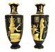 Fine Pair Japanese Komai Vases Egyptian Motif Isis Anubis And Other Deities