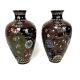 Fine Pair Of Antique Japanese Meiji Period Cloisonne Vases 7.25