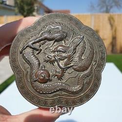 Fine Quality Antique Japanese Meiji 1868-1921 Metal Bronze Tin Dragon Box