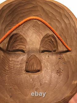 Fine-Quality, Ichii-itto-bori, Japanese Okame Wooden/Wood Mask