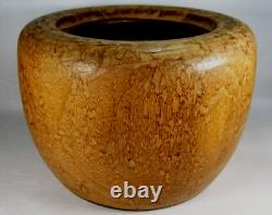 Fine Rare Japan Japanese Meiji Exotic Wood Carved Bowl with Copper Inlay