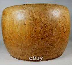 Fine Rare Japan Japanese Meiji Exotic Wood Carved Bowl with Copper Inlay