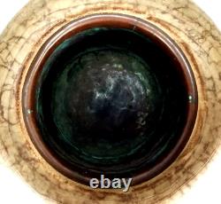 Fine Rare Japan Japanese Meiji Exotic Wood Carved Bowl with Copper Inlay