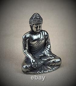 Fine Sterling Silver Buddha Shakyamuni Miniature Japanese Solid Casting 2.8 ozt