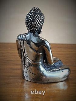 Fine Sterling Silver Buddha Shakyamuni Miniature Japanese Solid Casting 2.8 ozt