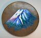 Fine Vintage/antique Japanese Cloisonne Bronze Plate With Mountain C. 1930 Ando