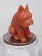 Fine Vintage Momo Coral Carving Of A Seated Pug Dog French Or Japanese