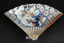 Fine antique japanese Imari Fan shaped plate, 25.2 cm / 10 inch