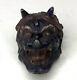 Finely Carved Antique Wooden Japanese Netsuke Mask Signed Ryuun Yokai Oni Ogre