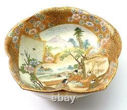 Finely Decorated Antique Japanese Meiji (1868-1912) Satsuma Bowl, Signed Fukube