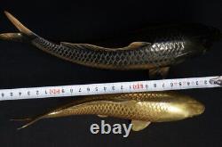 Japan Koi carp bronze sculpture 1970 Hidemasa Japanese fine art