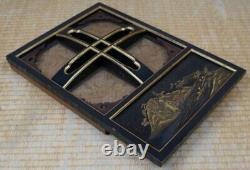 Japan lacquered wood window opening architecture 1800's Japanese fine art