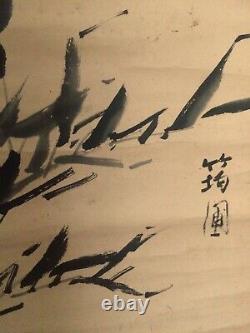 Japanese Antique Edo period Ink Painting After Miyazaki Kinpo Signed Fine Art