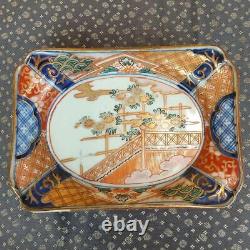 Japanese Antique Imari High Grade Pair Platter Fine Painting 11.5 x 16cm