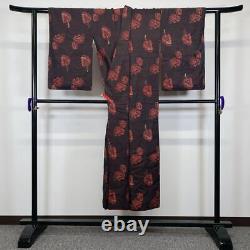 Japanese Antique Leaf Pattern Dot Fine Kimono