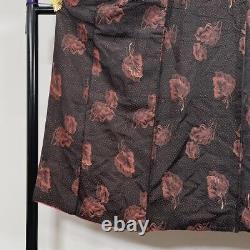 Japanese Antique Leaf Pattern Dot Fine Kimono