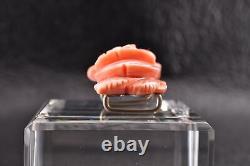 Japanese Antique pink Coral (1.41in 65ct) Rose OBIDOME with certificate and Box