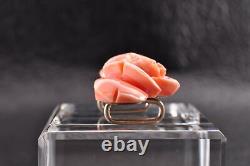 Japanese Antique pink Coral (1.41in 65ct) Rose OBIDOME with certificate and Box